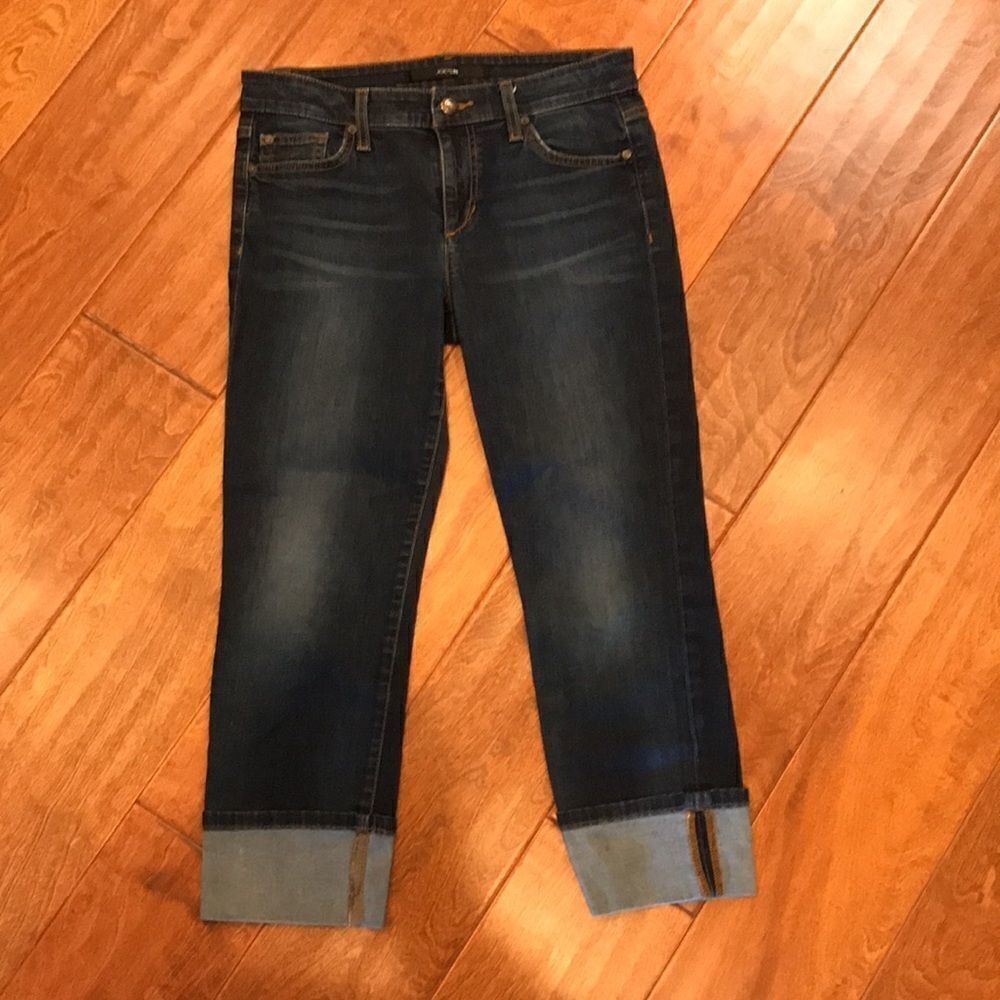 Joe’s Jeans “Brysen” Mid Rise Straight Leg Cuffed Medium Dark Wash Denim